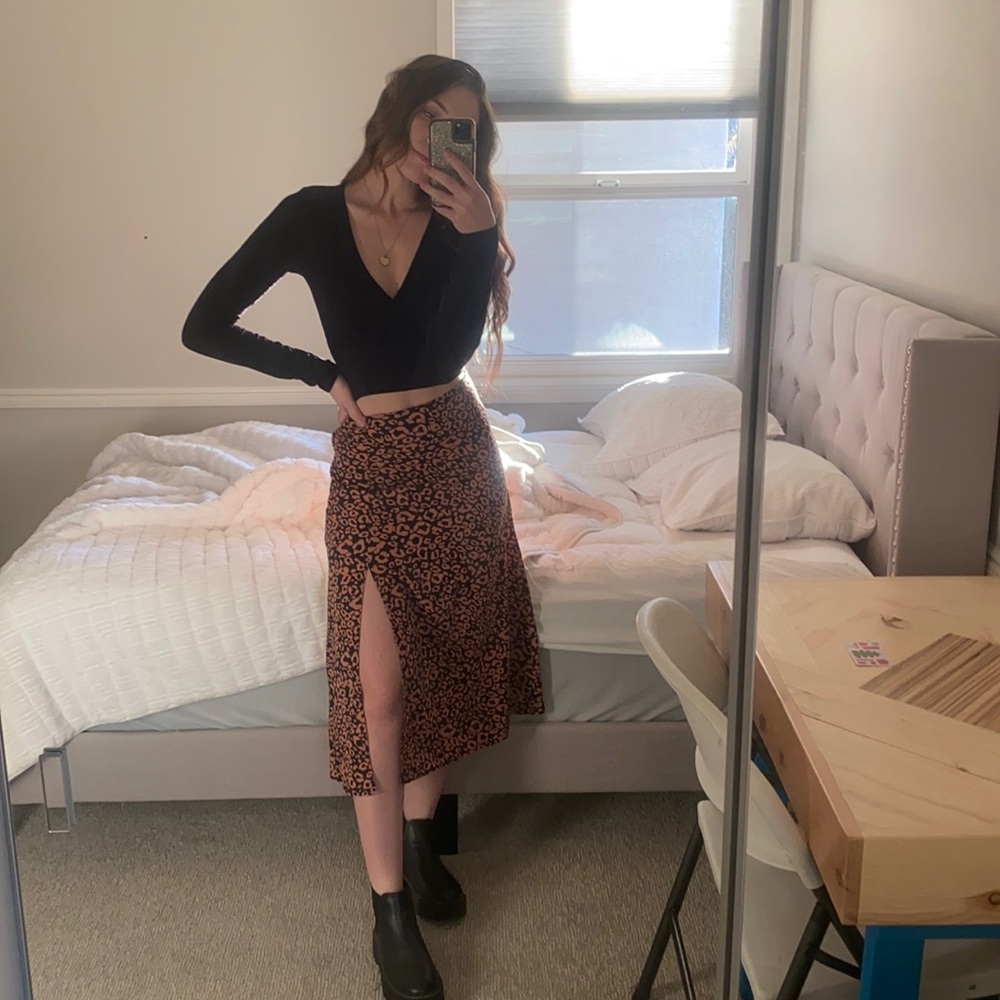 NWOT Shein cheetah printed midi skirt